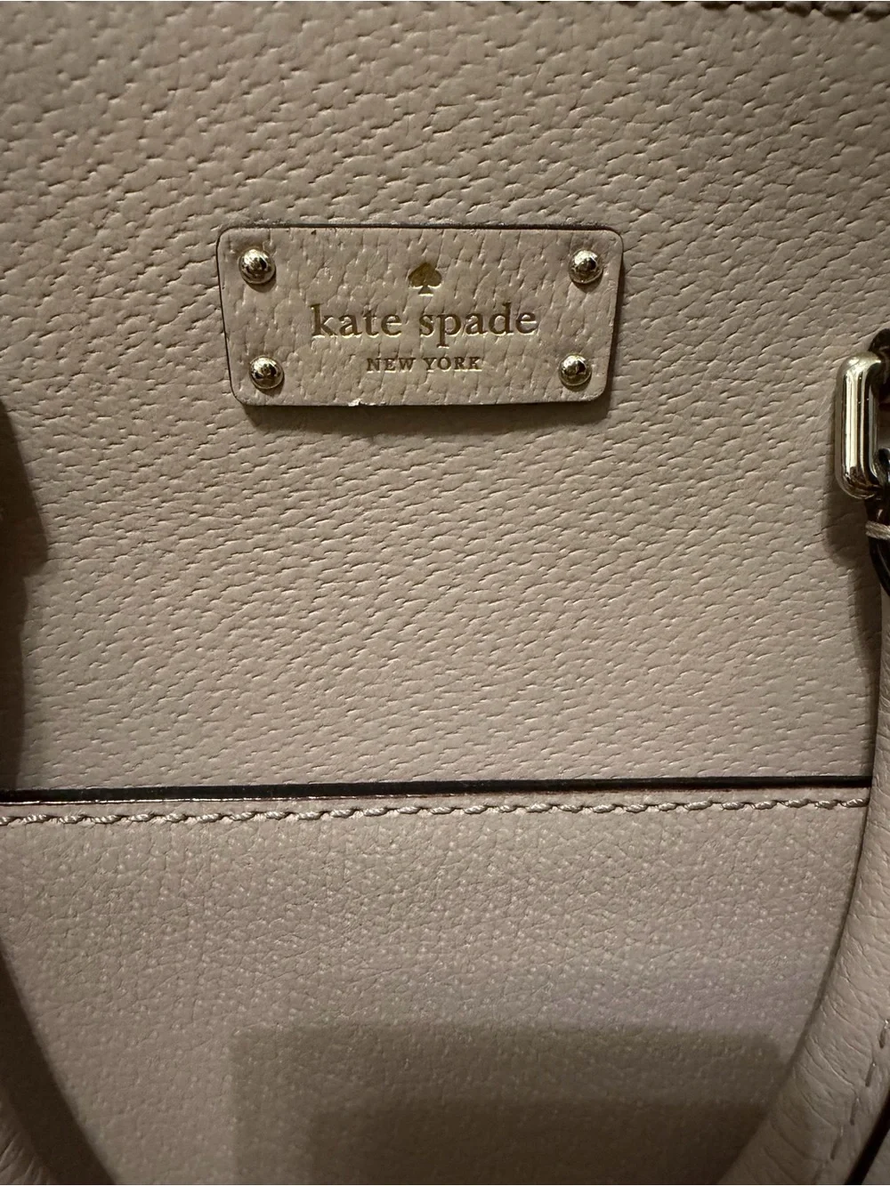 kate spade new york blush beige pebbled leather dome satchel crossbody bag